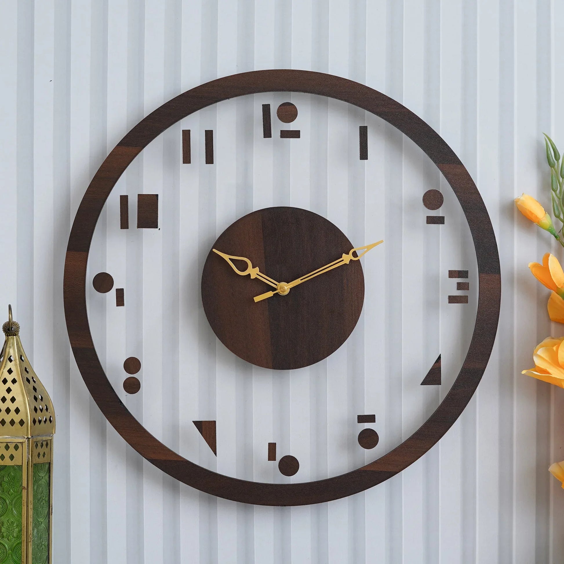 Aesthetic Wooden Acrylic Wall Clock - Gift With Smile