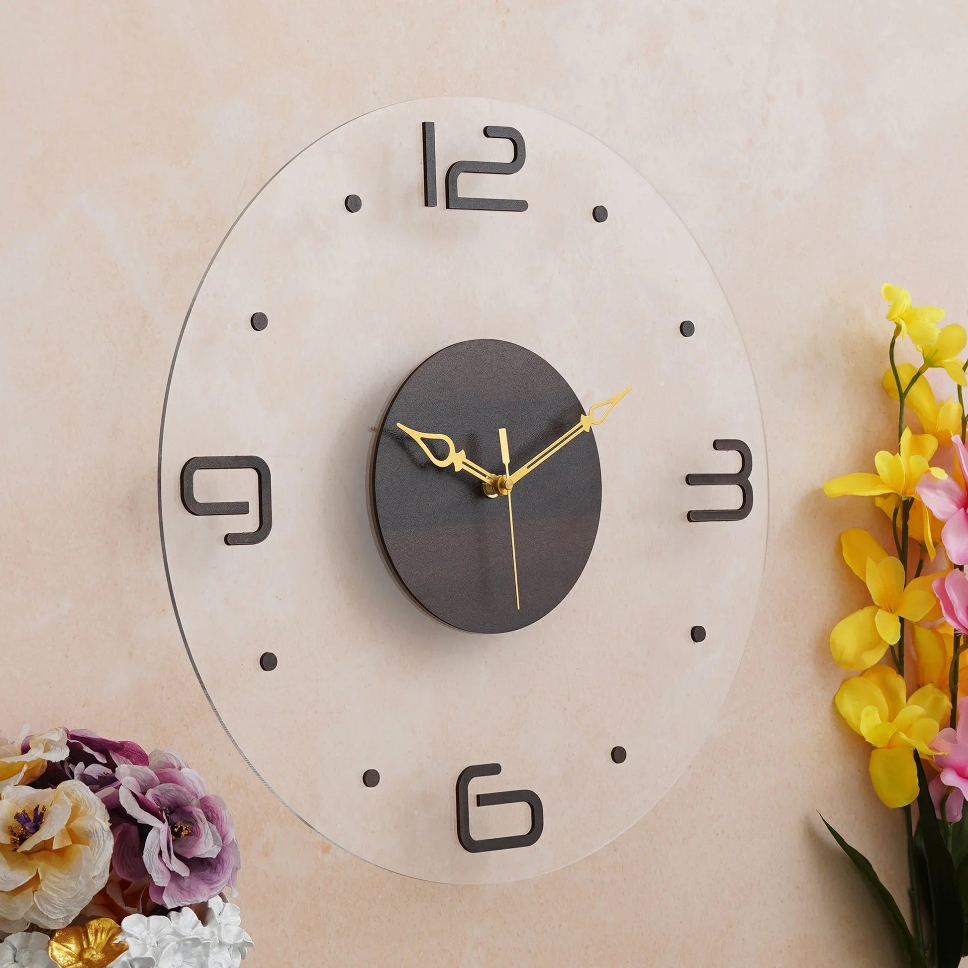 Acryluxe Wooden Acrylic Wall Clock - Gift With Smile