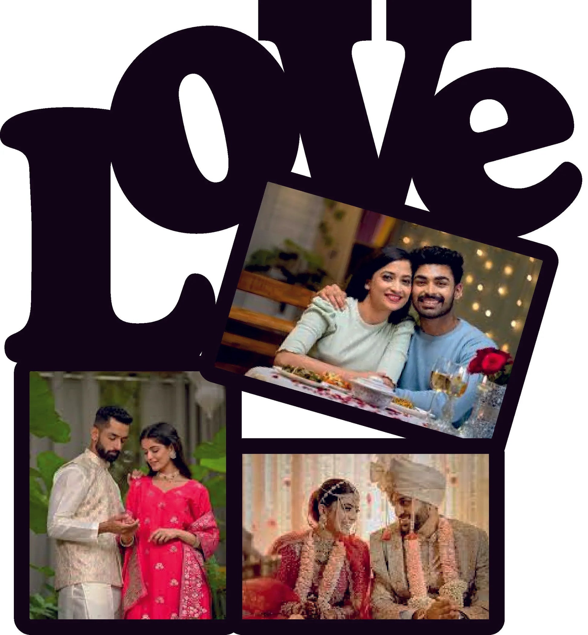 Couple Photoframe (Black Acrylic) - Gift With Smile