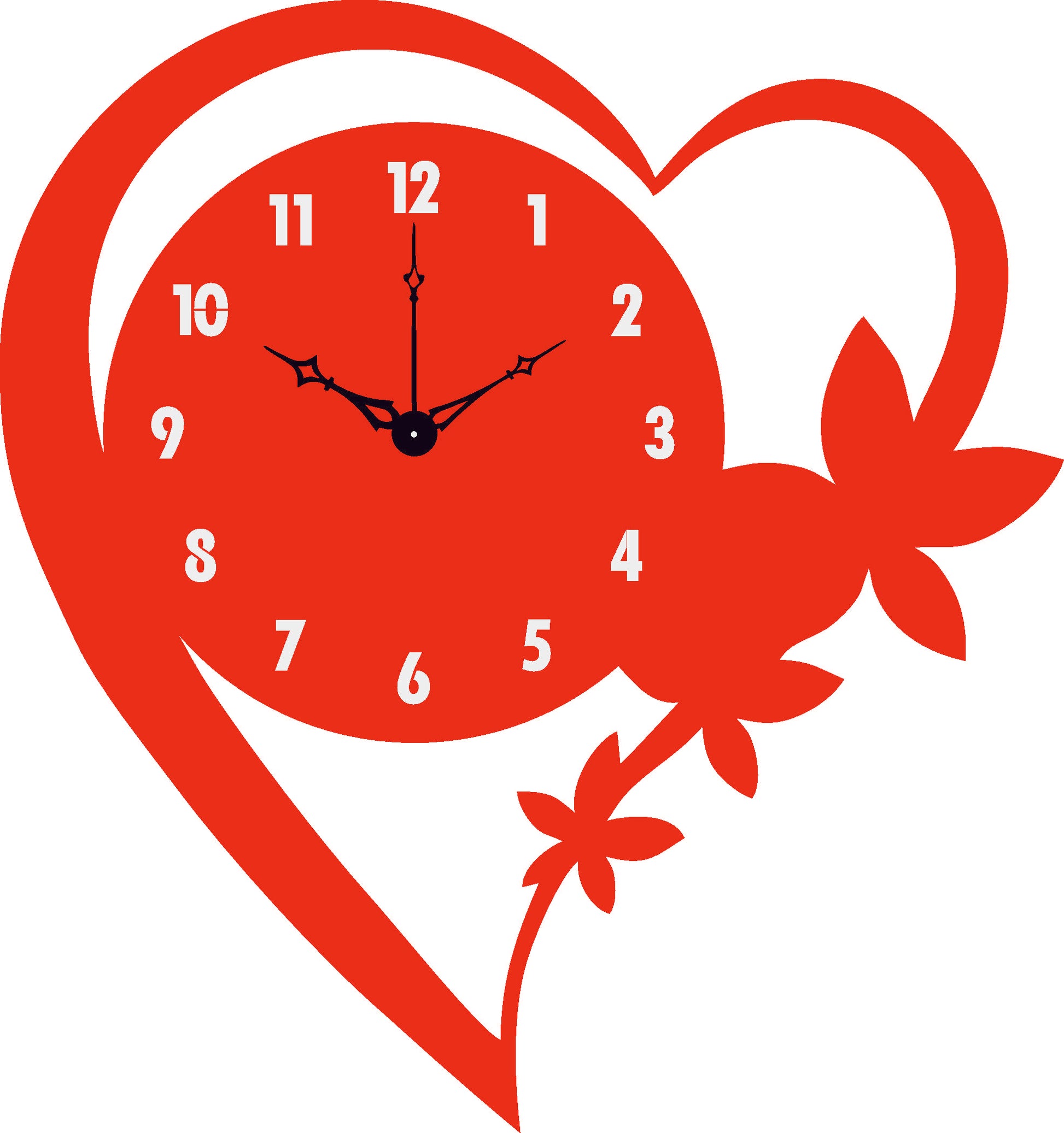 Heart Wall Clock ( Red Acrylic + White Acrylic with Black Niddle)