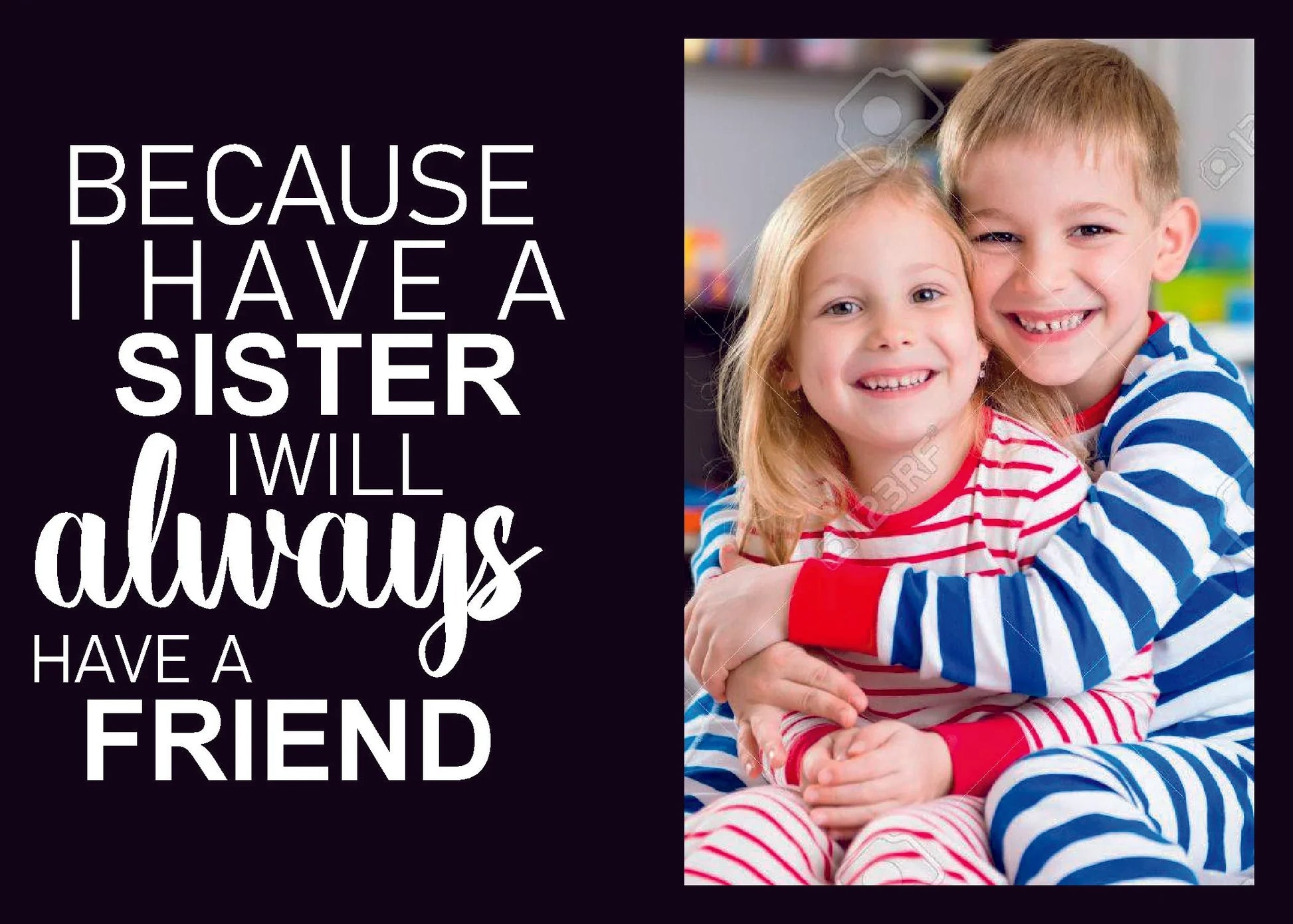 Sister cum Friend cute Photo frame ( Black & White Acrylic ) - Gift With Smile