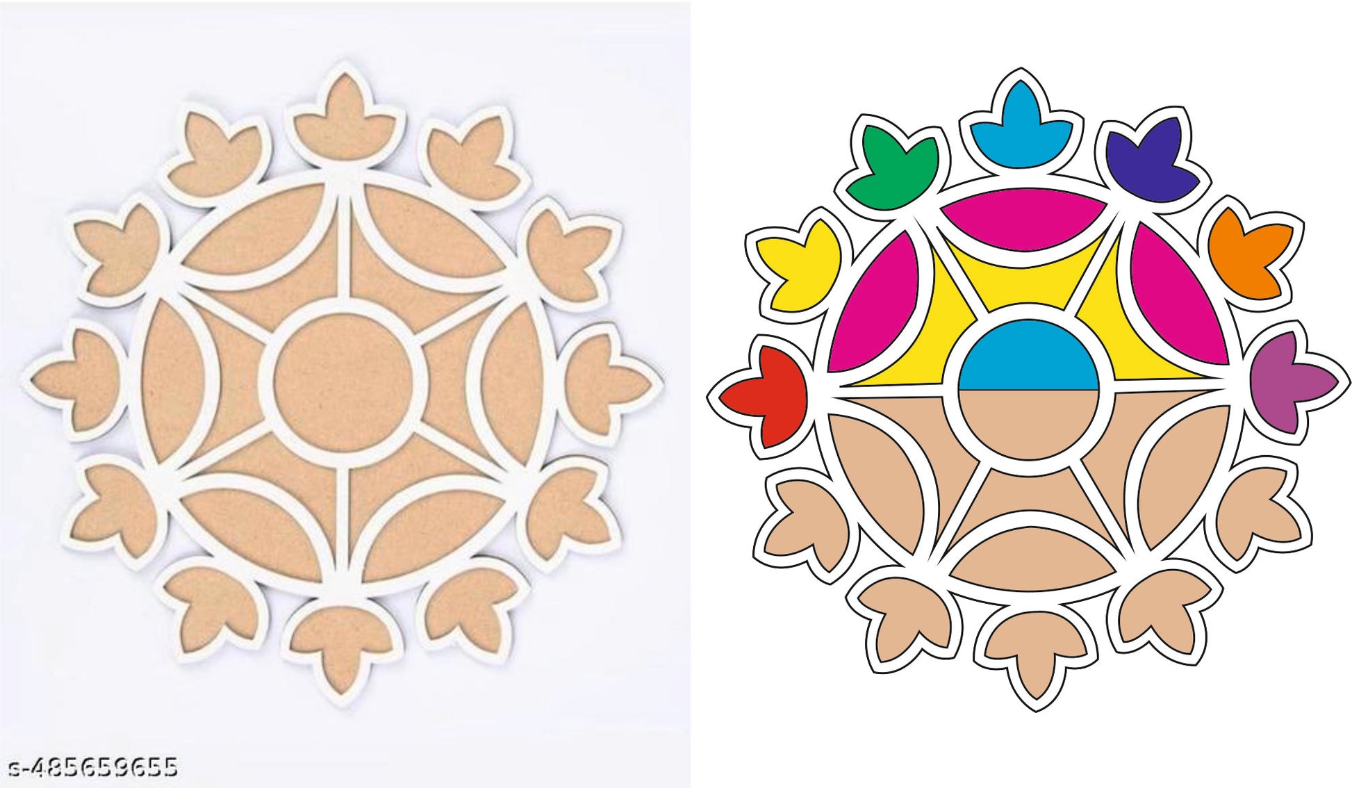 Stencil Rangoli (MDF White Acrylic)