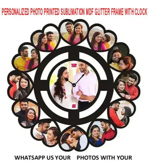 CUSTOMIZED / PERSONALIZED GIFT ITEM PHOTO PRINTING IN MDF WITH CLOCK - Gift With Smile