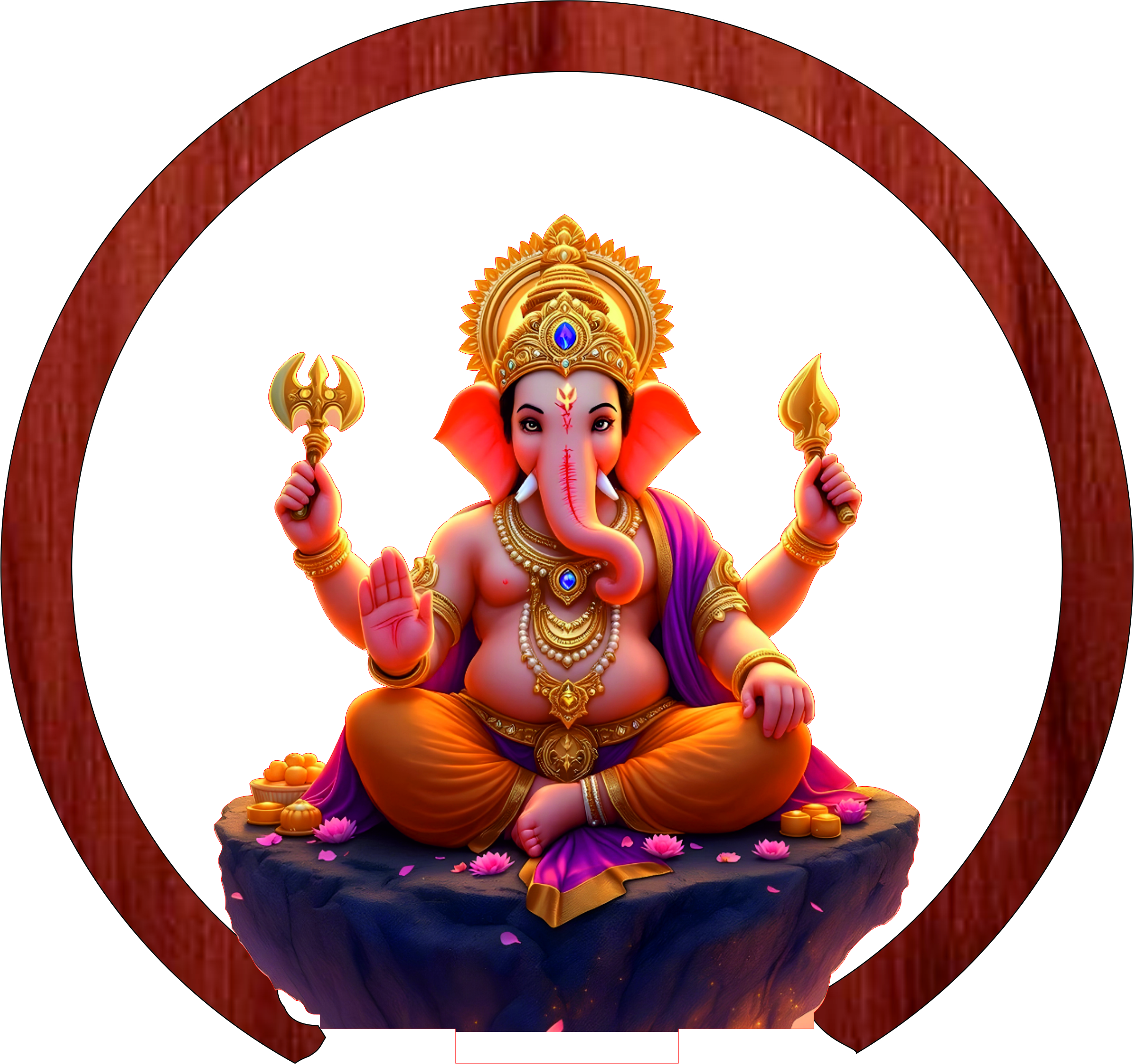 Ganesh ji  LED CIRCLE CUTOUTS