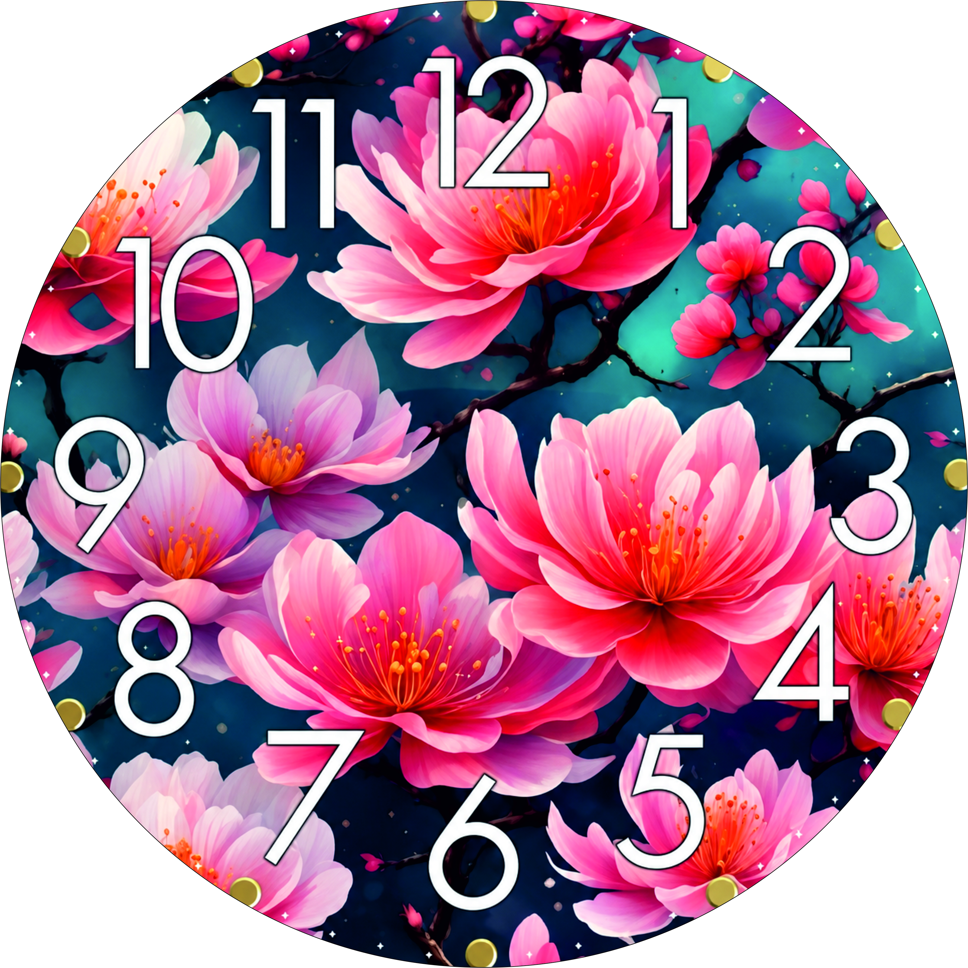 Flower Circle Wall Clock