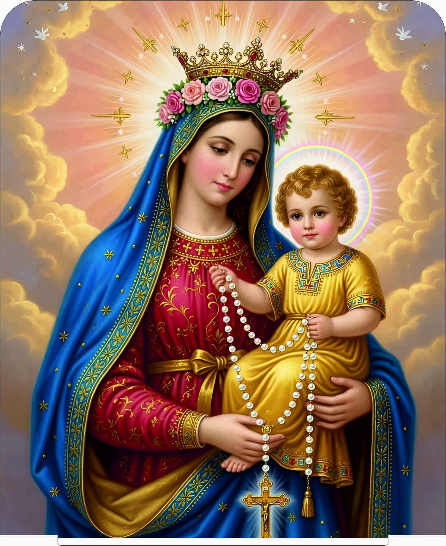 Mother mary with jesus 3 5x6 inch