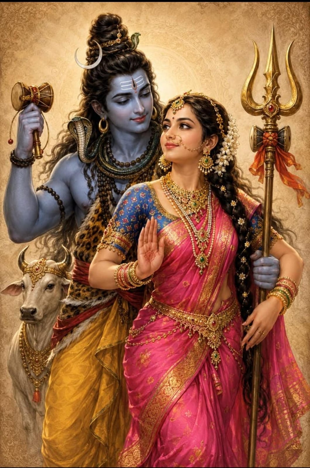 Shiv Parvati 2 8x14 inch