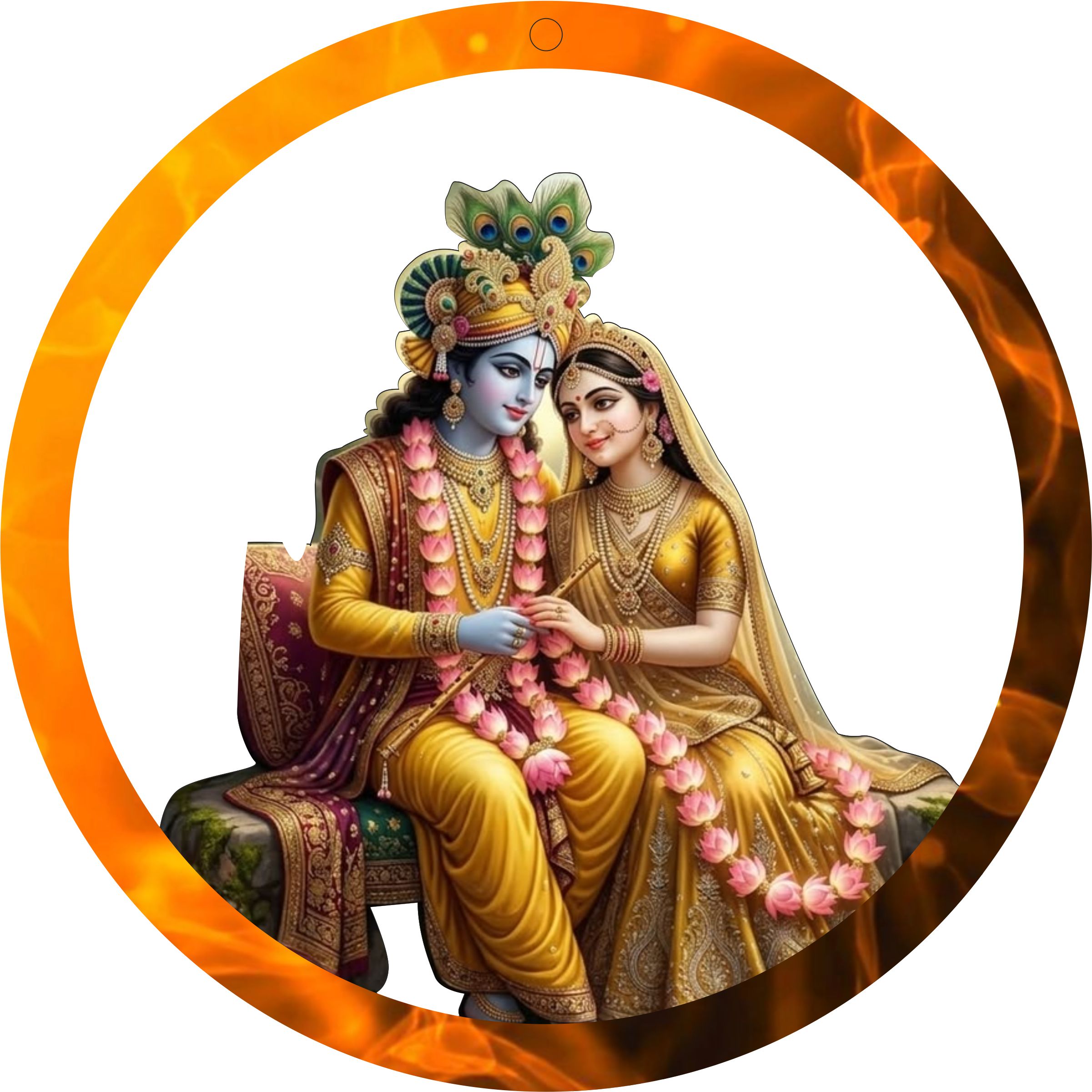 Radha Krishna circle lamp