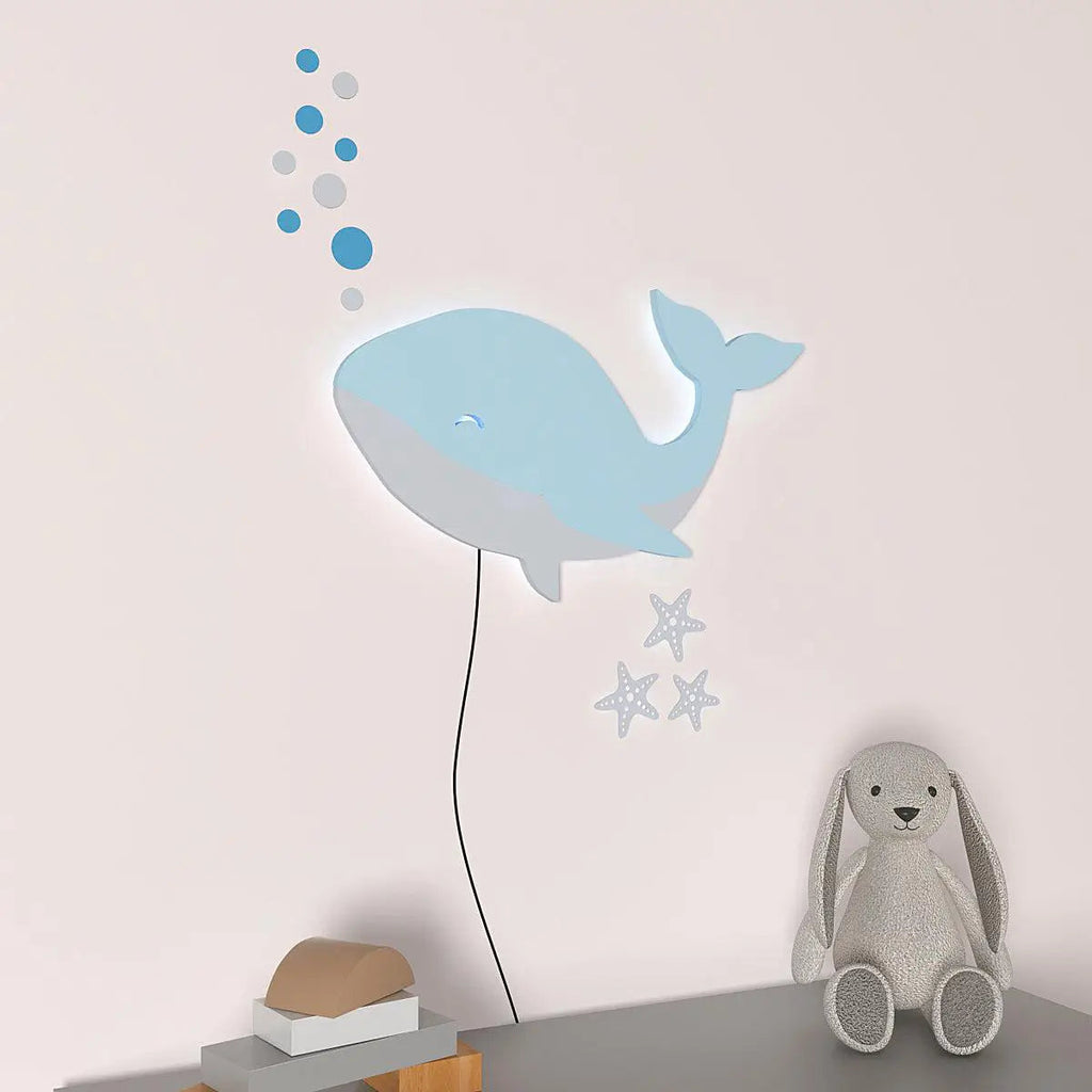 Baby Dolphin Backlit Wooden Wall Décor with Remote