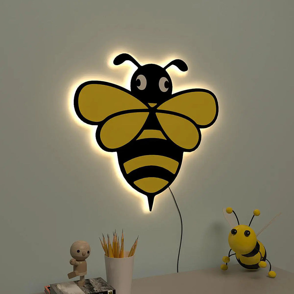 Honey Bee Backlit Wooden Wall Décor with Remote