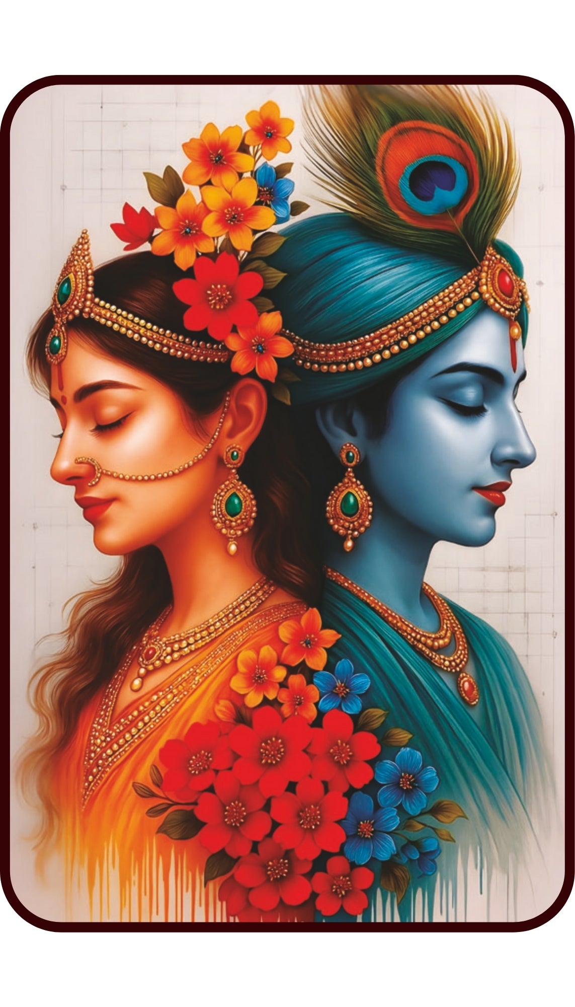 Radha Krishna Wall Frame With Light