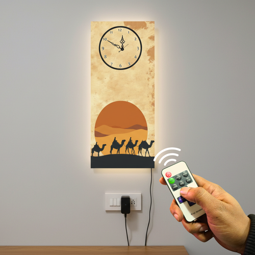 Camel Printed Wall Clock With Light