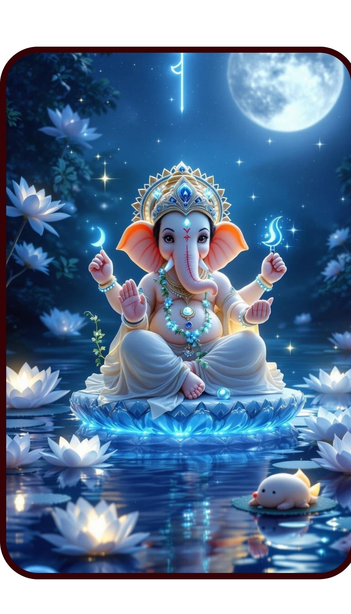 Ganesh Wall Frame With Light And Remote