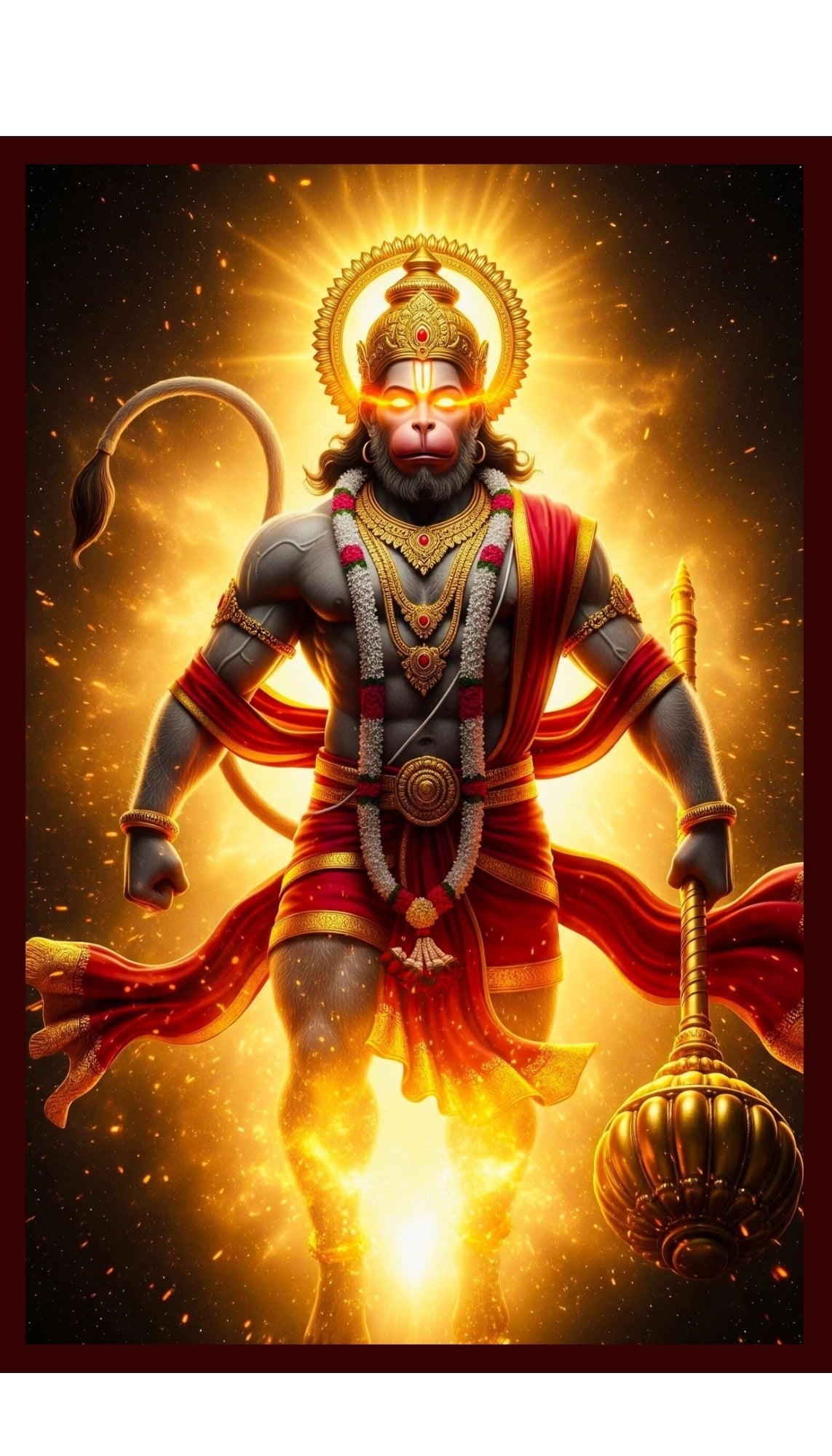 Hanuman Ji Acrylic Wall Frame With Light And Remote