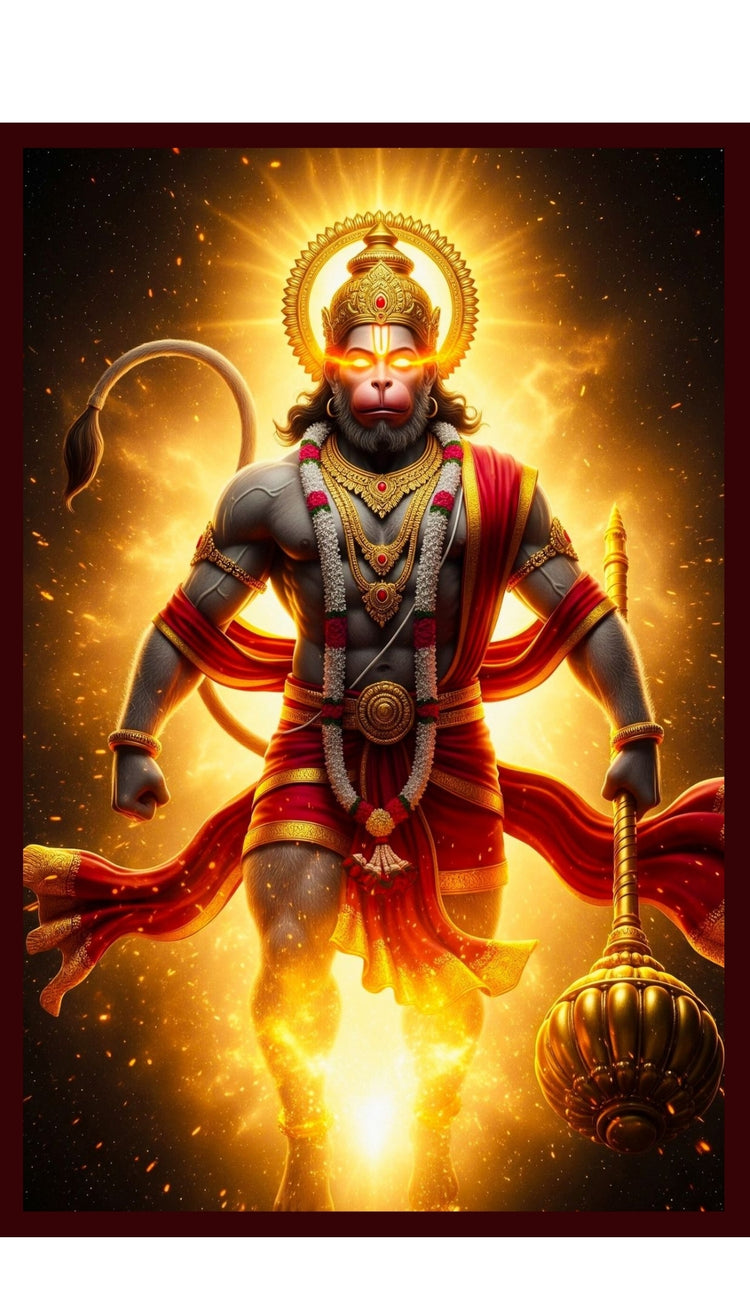 Hanuman Ji Acrylic Wall Frame With Light And Remote