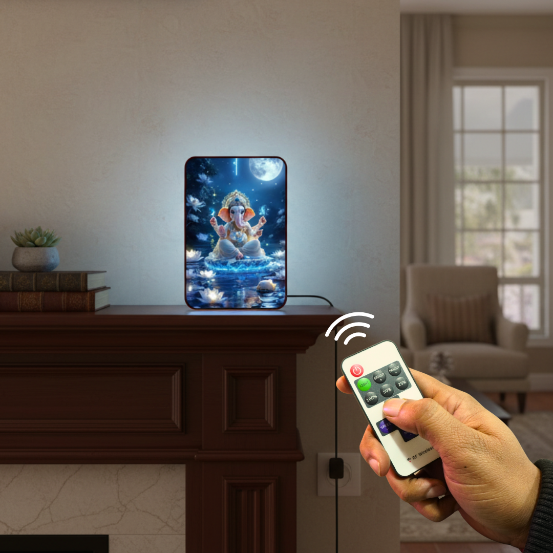 Ganesh Wall Frame With Light And Remote