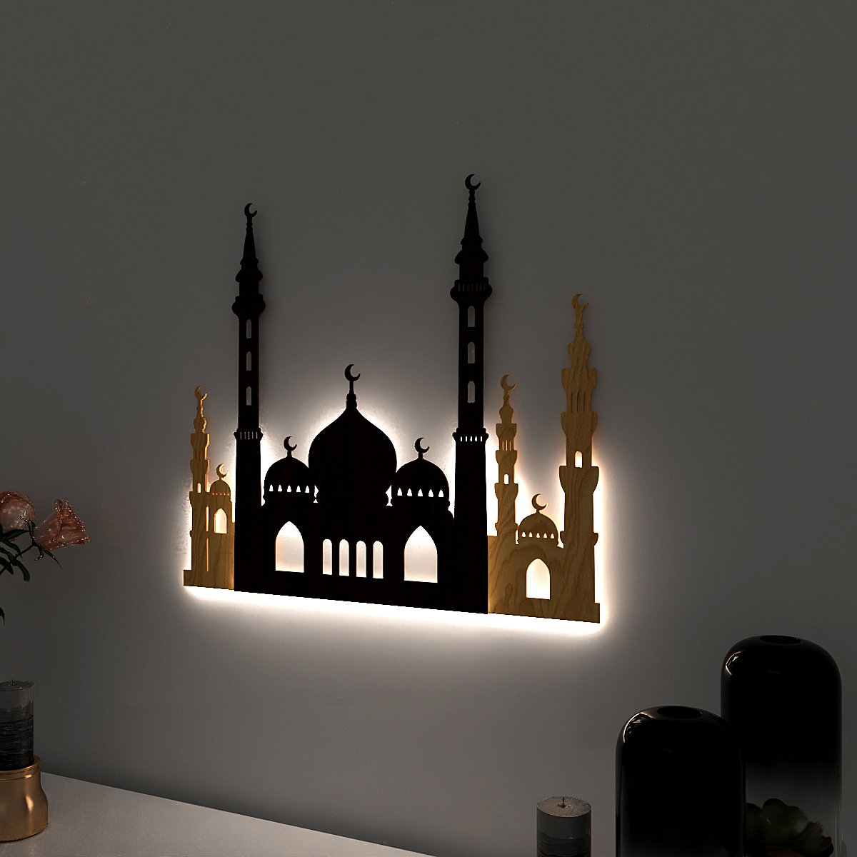 Illuminated Mosque Backlit Wall Art