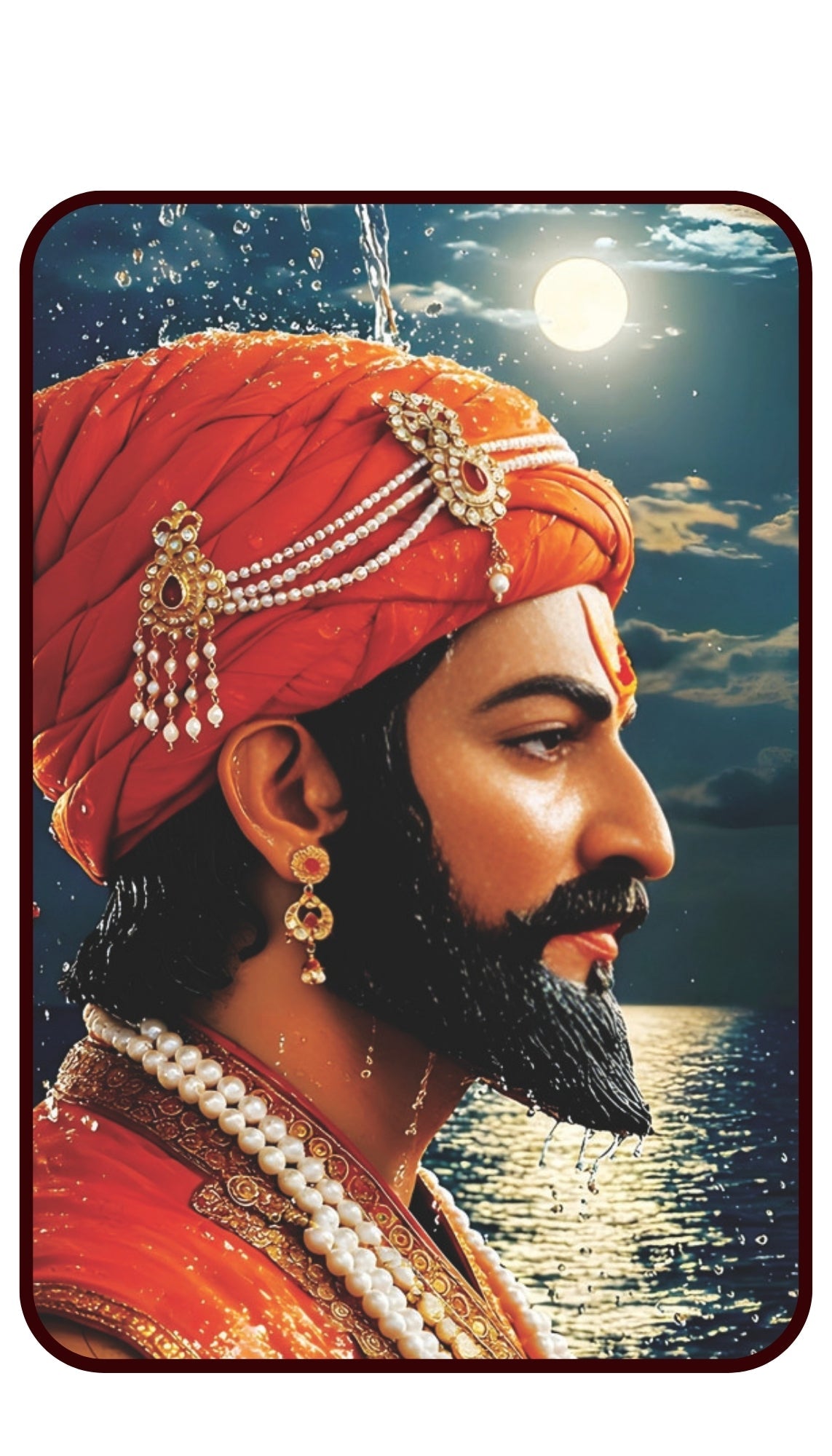 Shivaji Printed Acrylic Wall Frame With Light and Remote