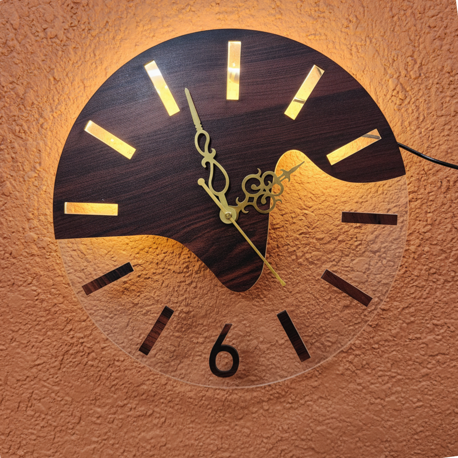 Dual Tone Acrylic Wall clock With LED Backlight
