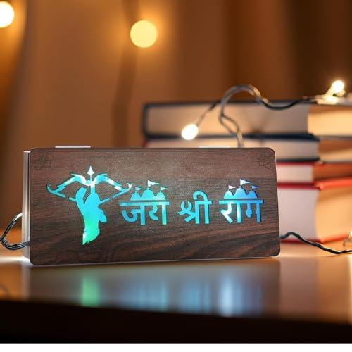 Diwali Gift Item Decorative Light Jai Shree Ram Red Green Blue Light Blinking - Gift With Smile