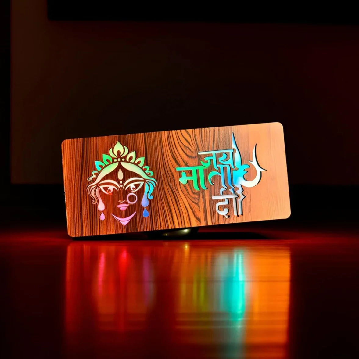 Diwali Gift Item Decorative Light Jai MATA Di Red Green Blue Light Blinking - Gift With Smile