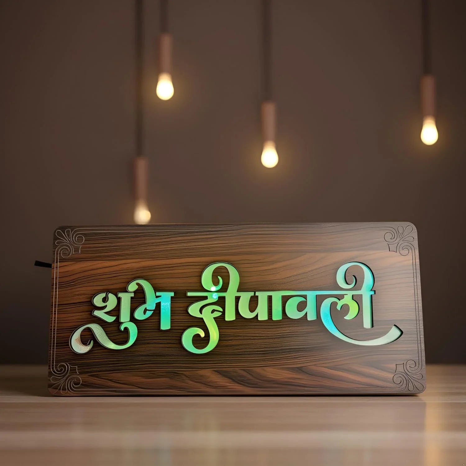 Diwali Gift Item Decorative Light Subh Dipawali Red Green Blue Light Blinking - Gift With Smile