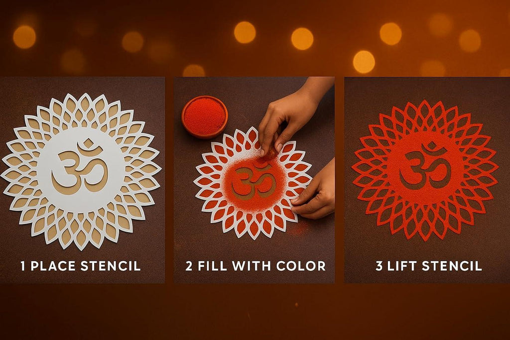 Diya - Bati Rangoli Stencil (MDF Cutout) - Gift With Smile