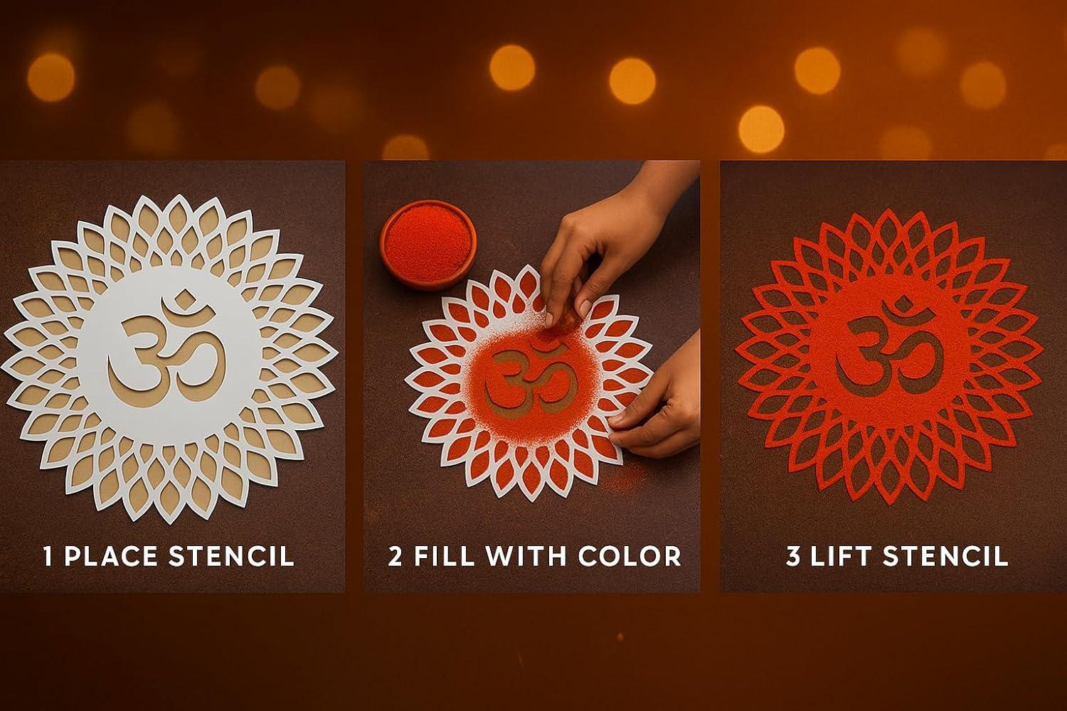 Diya - Bati Rangoli Stencil (MDF Cutout) - Gift With Smile