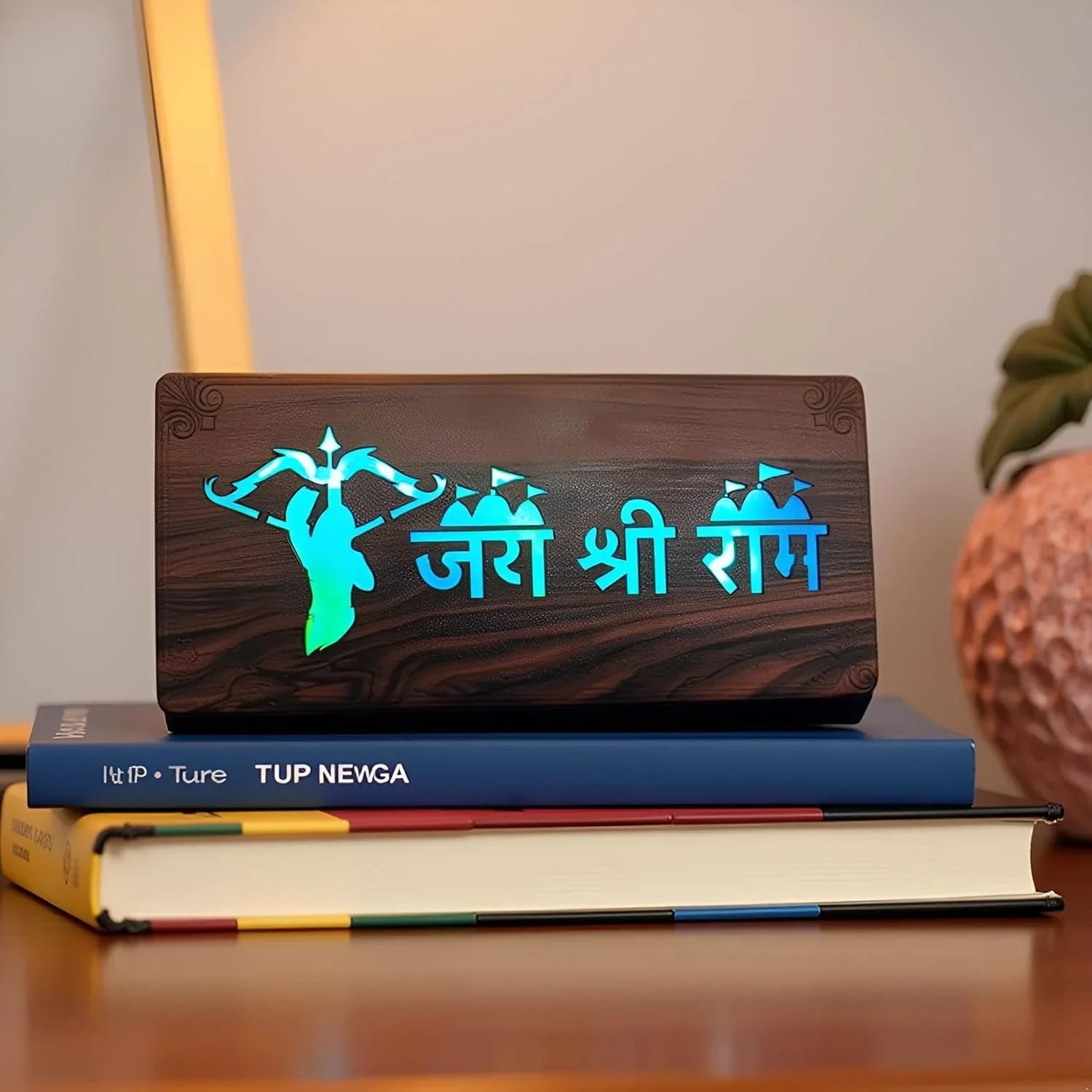 Diwali Gift Item Decorative Light Jai Shree Ram Red Green Blue Light Blinking - Gift With Smile
