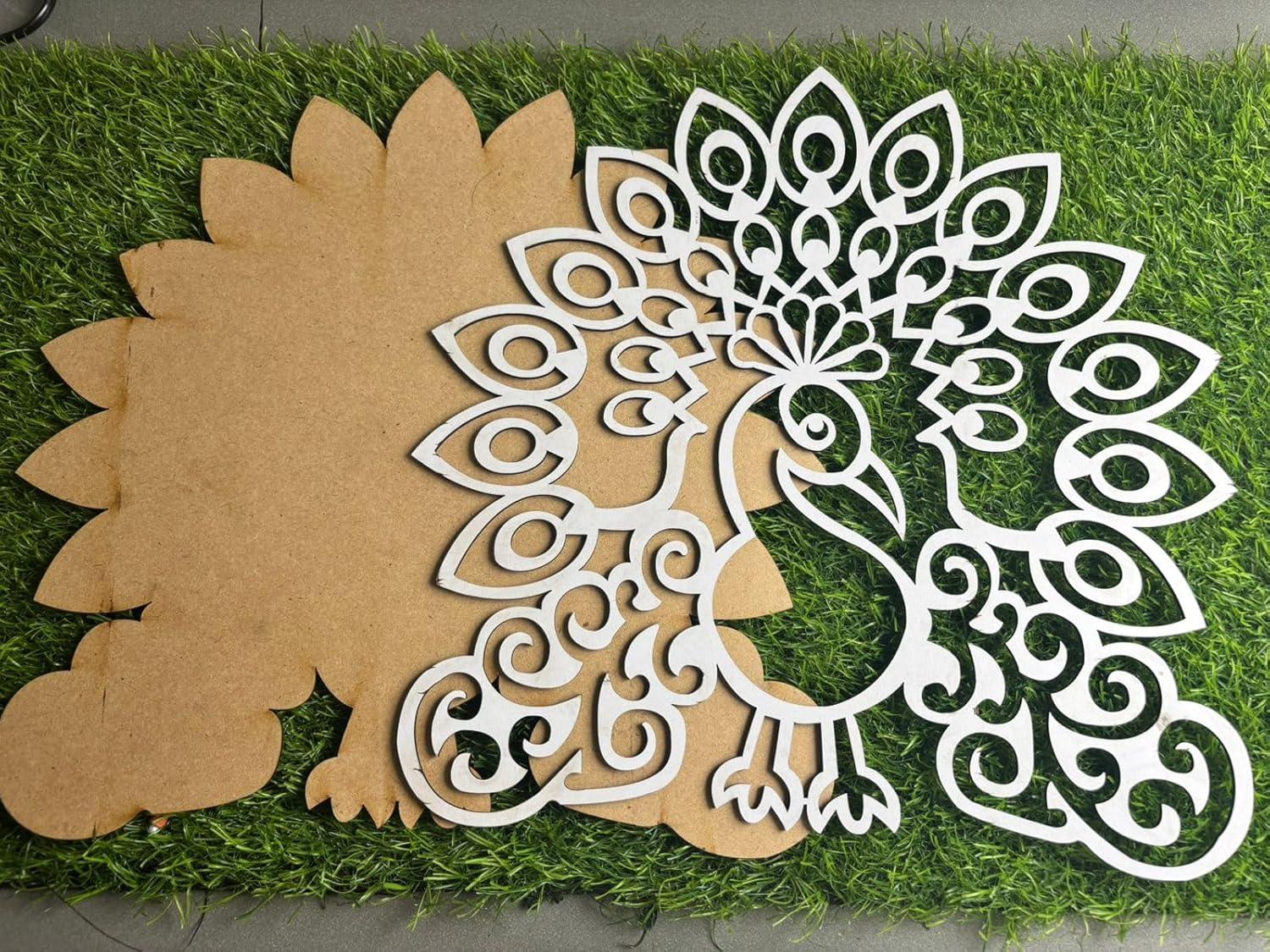 Peacock Rangoli Stencil (MDF Cutout) - Gift With Smile