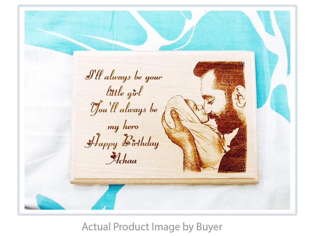 Personalized Wooden Engraved Birthday Frame With Picture (5x4 Inches, Wood), Tabletop Rectangular