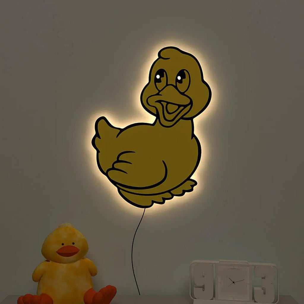 Baby Duckling Backlit Wooden Wall Décor with Remote