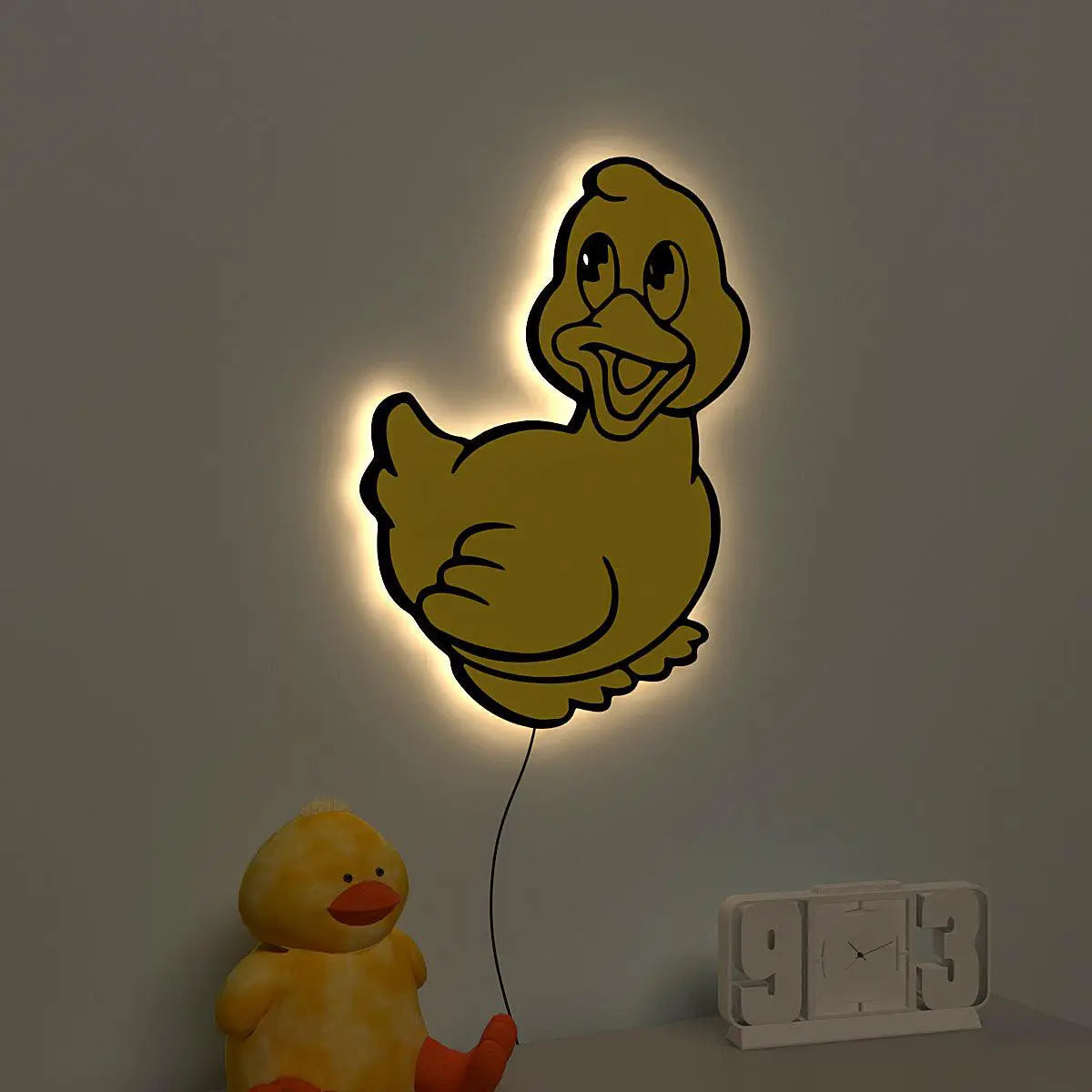 Baby Duckling Backlit Wooden Wall Décor with Remote