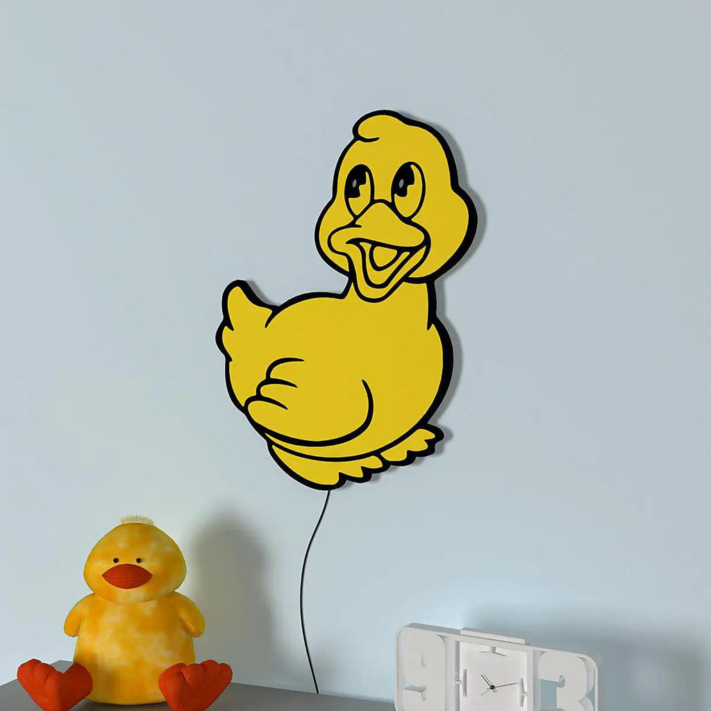 Baby Duckling Backlit Wooden Wall Décor with Remote