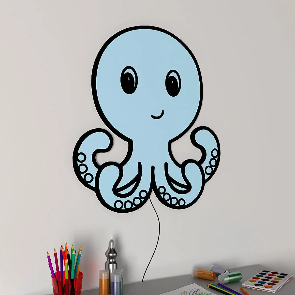Baby Octopus Backlit Wooden Wall Décor with Remote