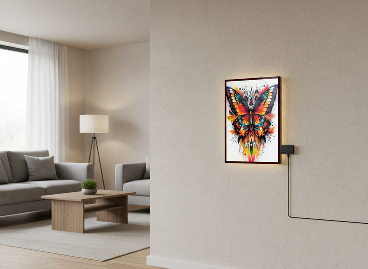 Butterfly Acrylic Wall Frame With Light And Remote