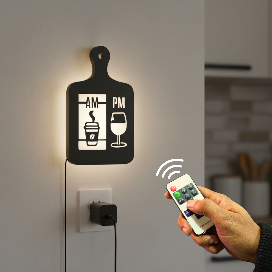 Cooking Pan-shaped Kitchen Backlit Wall Art for Chefs with Remote