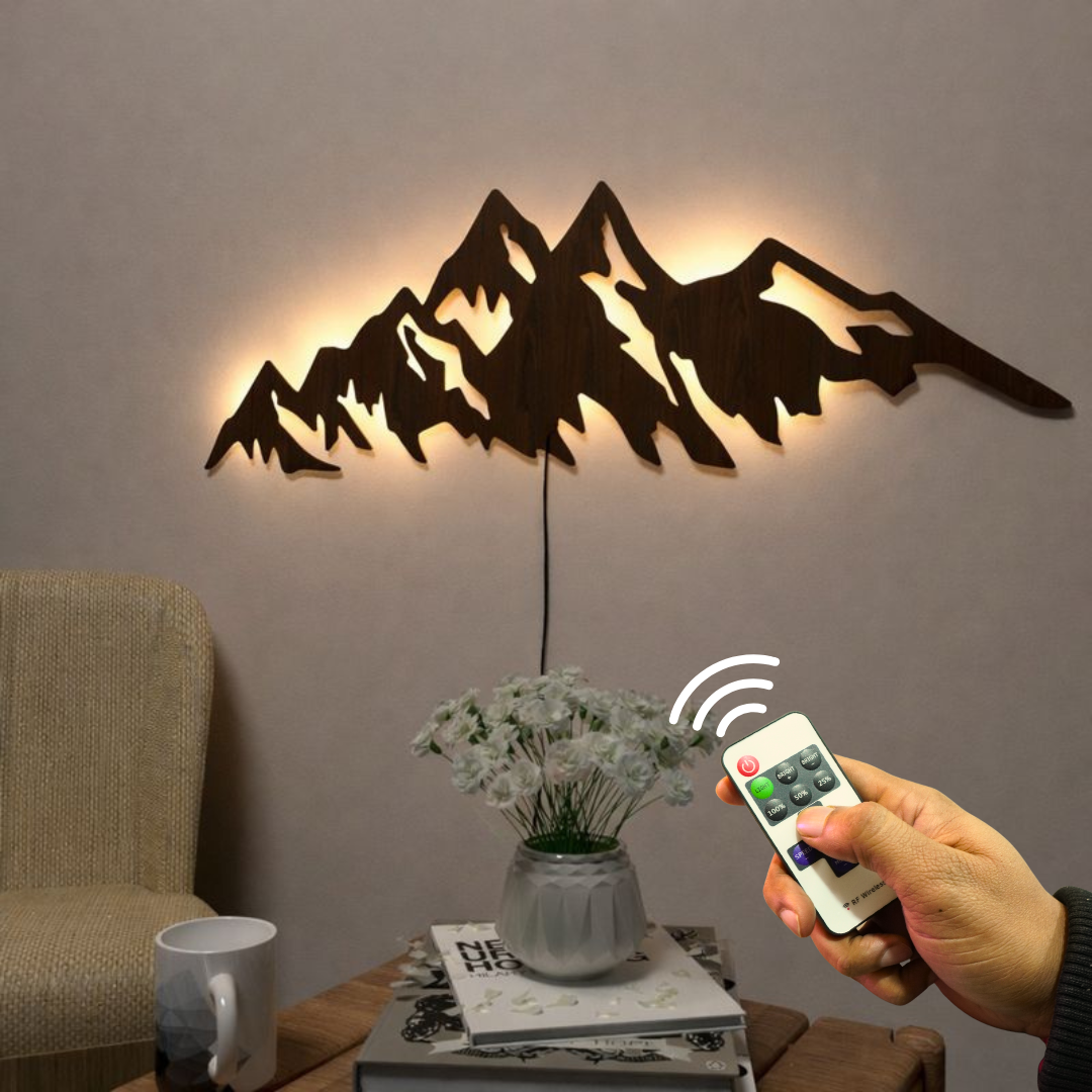 Himalayan Mountain Backlit Wall Art / Night Light with Remote