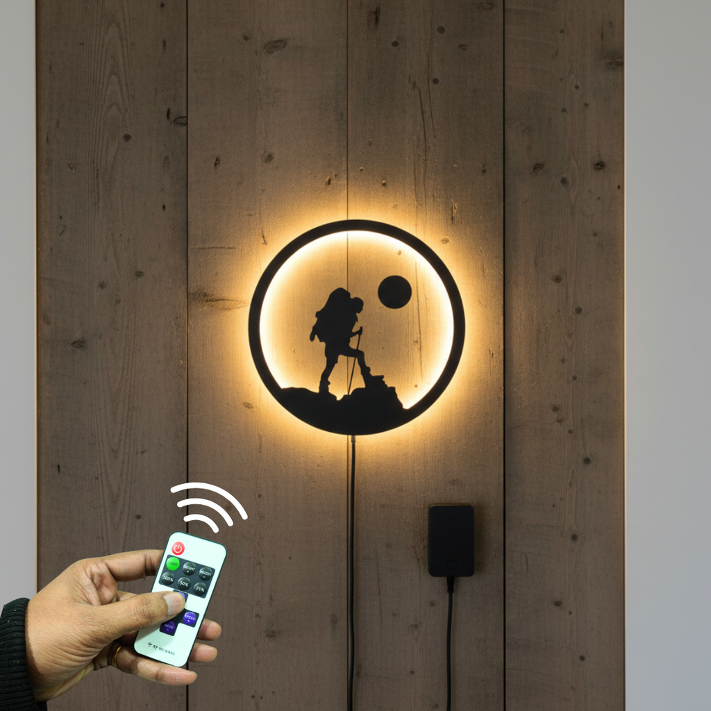 Trekking Night LED Backlit Wall Art
