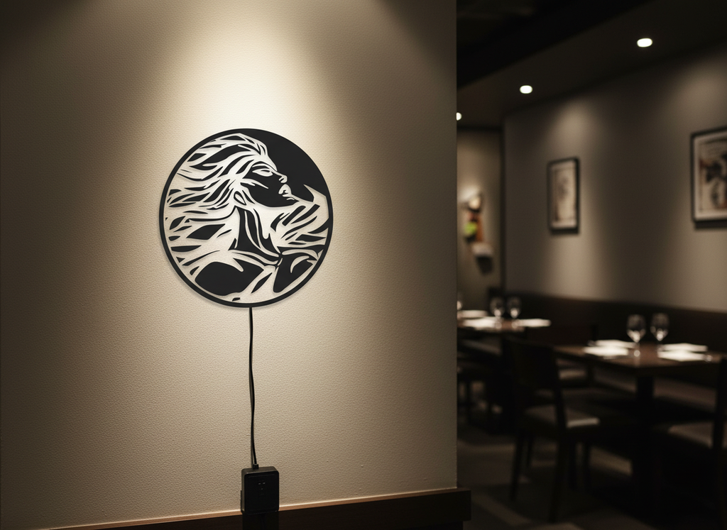 Beautiful Design Modern Backlit Art Wooden Wall Hanging with LED Night Light With Remote