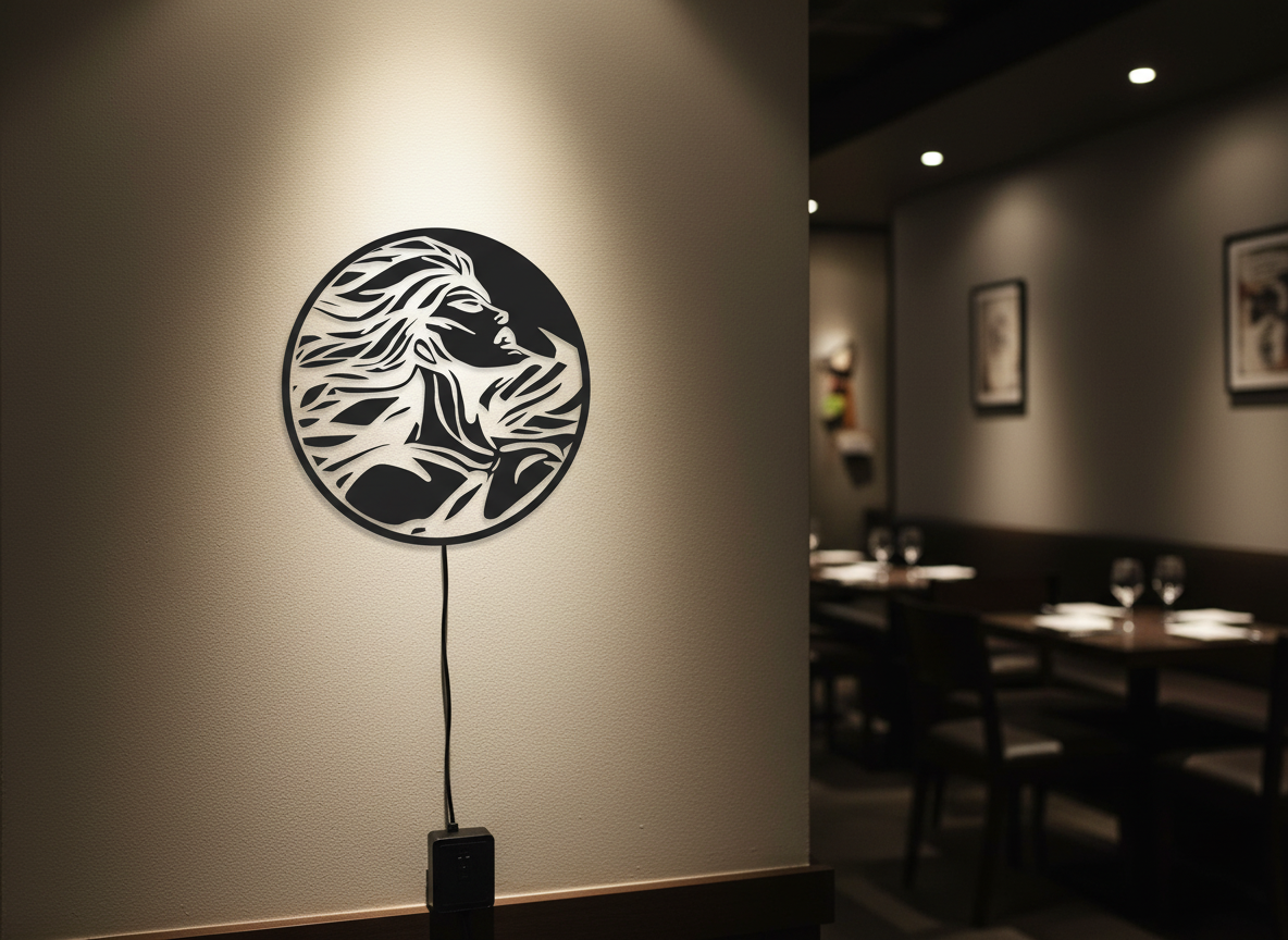 Beautiful Design Modern Backlit Art Wooden Wall Hanging with LED Night Light With Remote