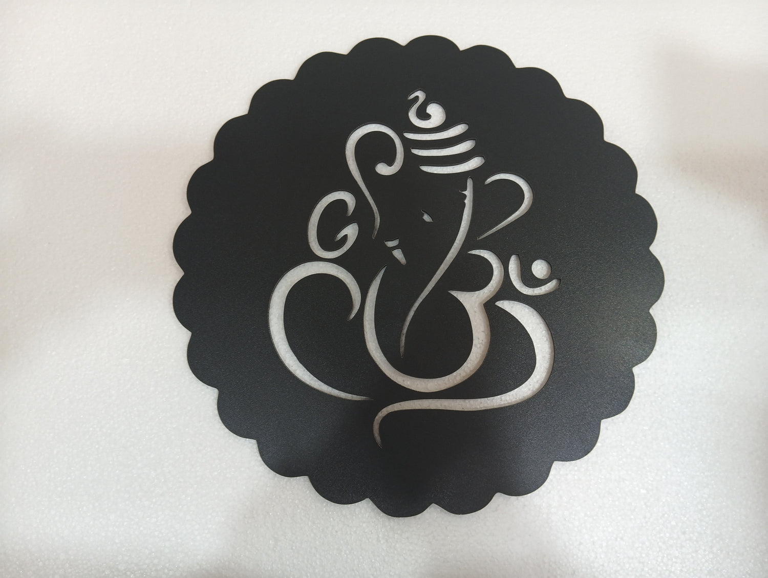 Ganesh Black Cutout Photo Frame With Light and Remote
