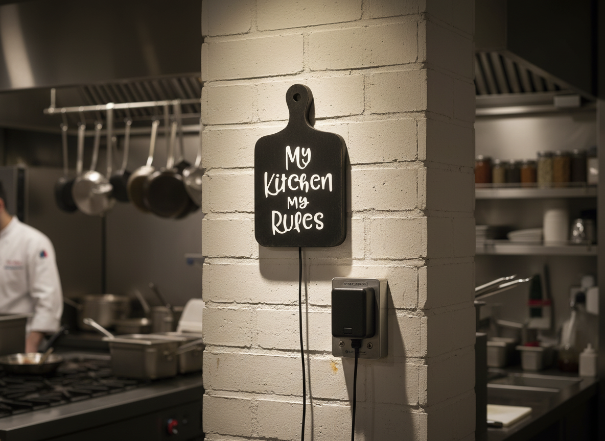 My Kitchen My Rules' Backlit Wall Art for Kitchen Decor