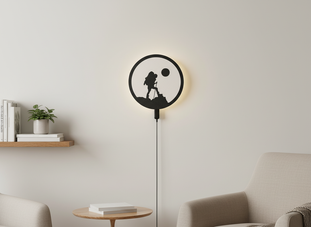 Trekking Night LED Backlit Wall Art