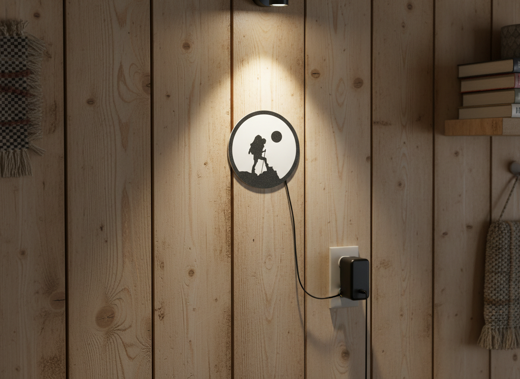 Trekking Night LED Backlit Wall Art