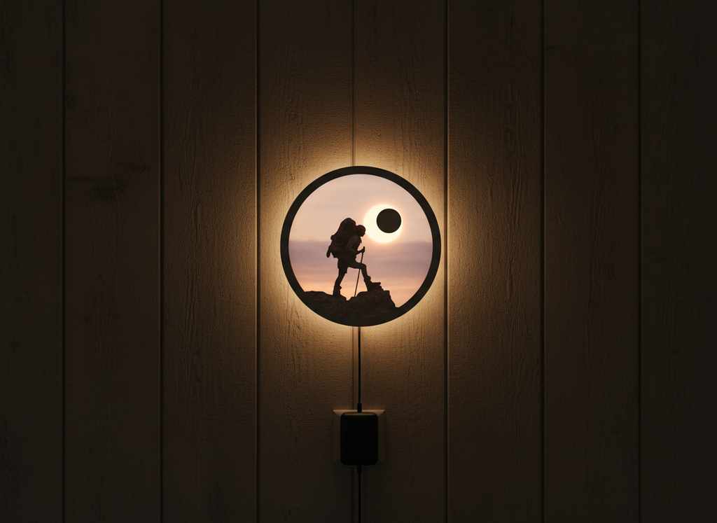 Trekking Night LED Backlit Wall Art