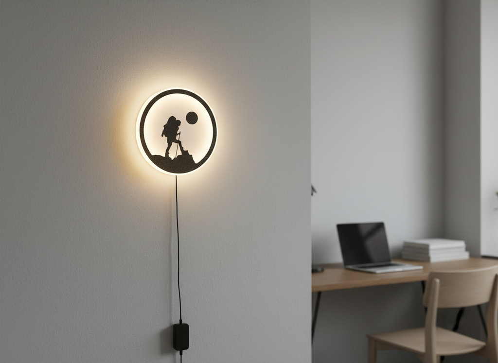 Trekking Night LED Backlit Wall Art