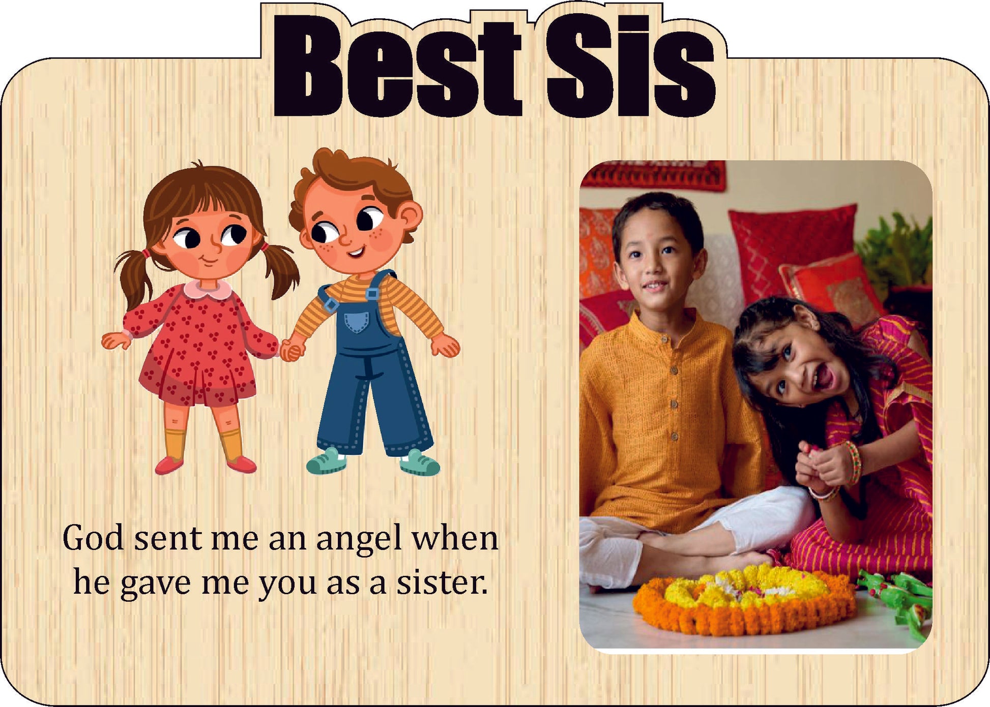 Best sister  ( White+Black Acrylic ) Stand Photo Frame