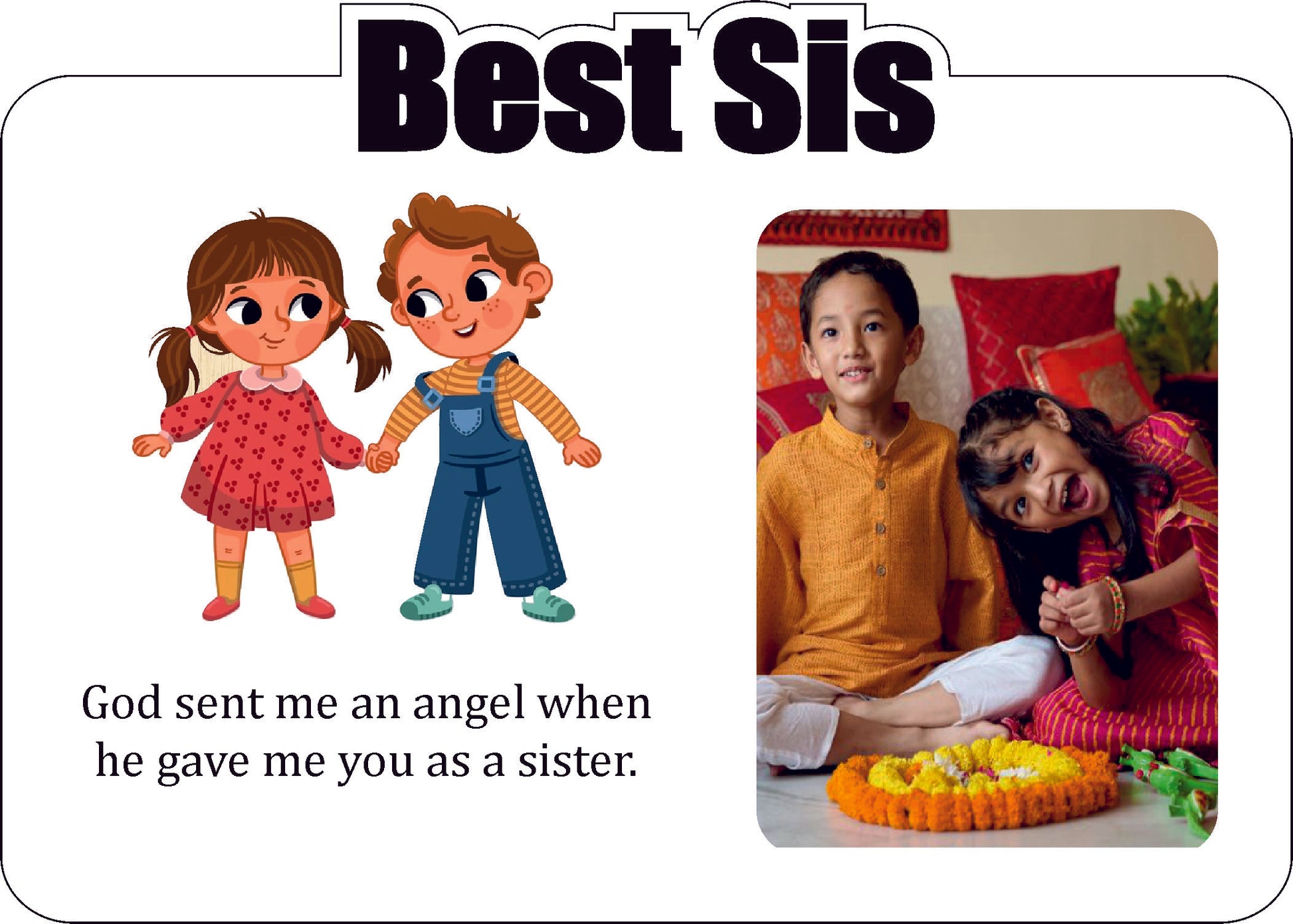 Best sister  ( White+Black Acrylic ) Stand Photo Frame