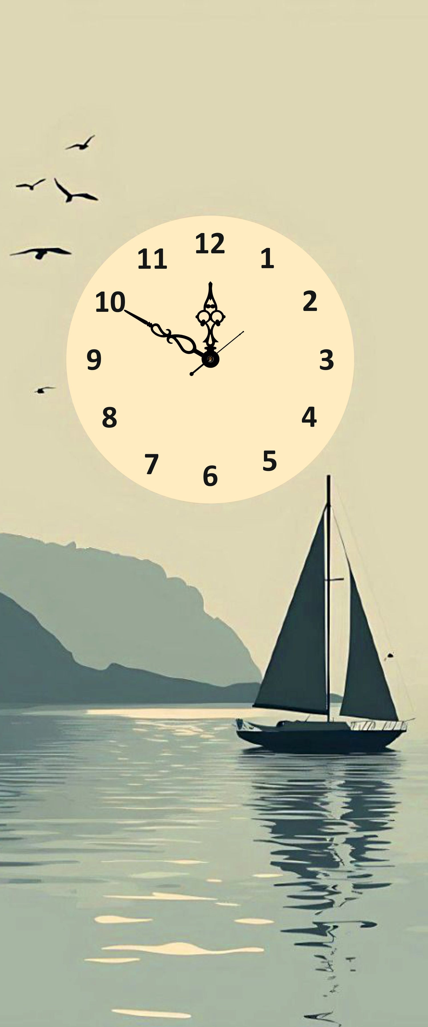 Boat Print Wall Clock With Light